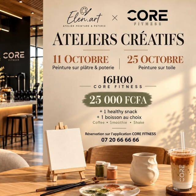 Affiche des ateliers créatifs CORE × Elen Art