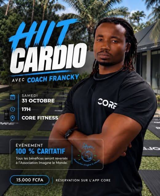 Affiche HIIT Cardio caritatif avec Coach Francky